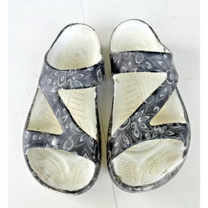 Women's Dawgs Z Strap Sandals Black Floral Shoes Size9/40